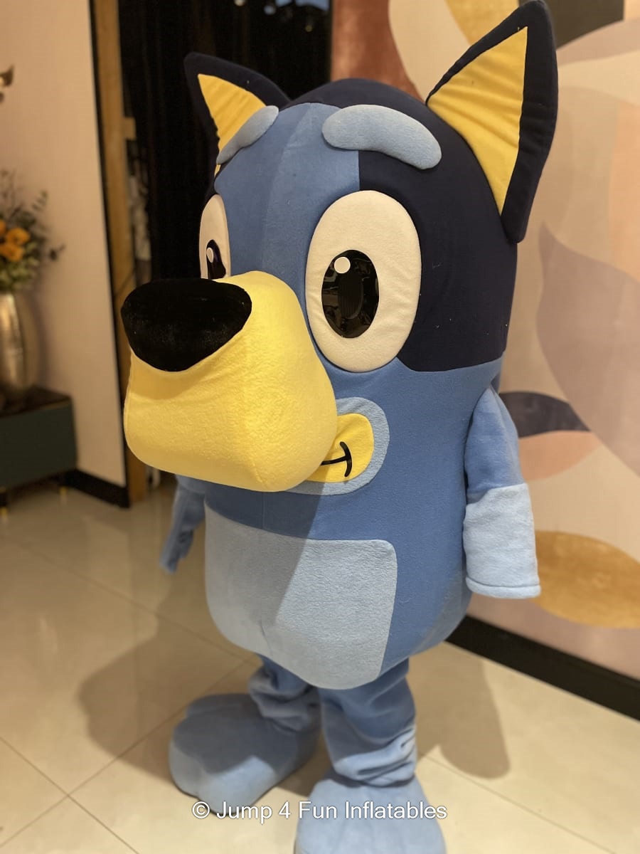 Blue Dog Mascot Best Hire service in Glasgow Jump 4 Fun Inflatables